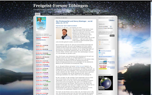 Webseite des Freigeistforum Tübingen